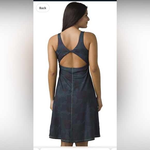 NWT $90 PrAna Skypath Midi Dress Shelf Bra Knee Length - Picture 2 of 8